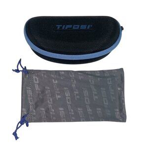 Tifosi Sunglasses Hard Case w/ Microfiber Pouch Black Blue Never Used